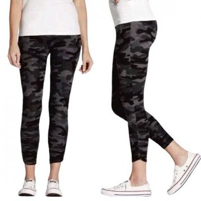 Sundry Leggings Women's Size 1 Gray Black Camo Ruched Ankle Soft Stretch